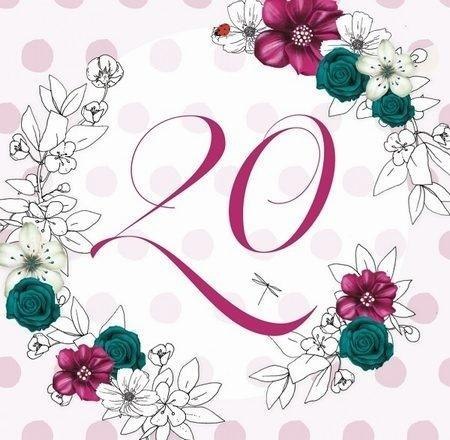 Karnet Swarovski kwadrat CL1420_PO Urodziny 20