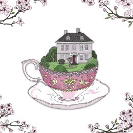 Karnet Swarovski kwadrat CL2405 Dom w filiżance