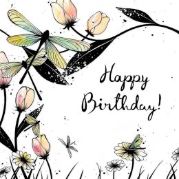 Karnet Swarovski kwadrat CL2507 Urodziny ważki