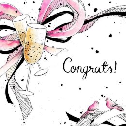 Karnet Swarovski kwadrat CL2510 Ślub szampan