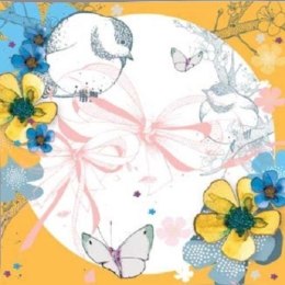 Karnet Swarovski kwadrat CL2907_BL Kwiaty pomarań