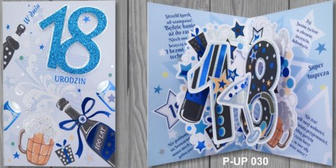 Karnet Przestrzenny B6 Urodziny 18 piwo