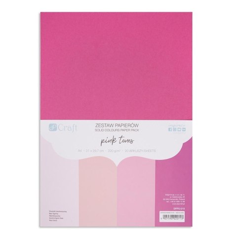 Zestaw papierów A4 20 arkuszy Pink tones 220g