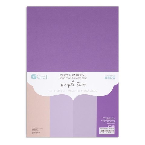 Zestaw papierów A4 20 arkuszy Purple tones 220g