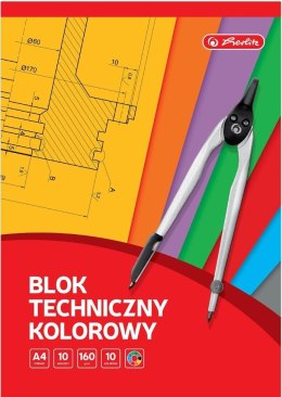 Blok techniczny A4/10K kolorowy (10szt) HERLITZ