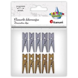 Klamerki drewniane 2 kolory 7x35mm 10szt mix