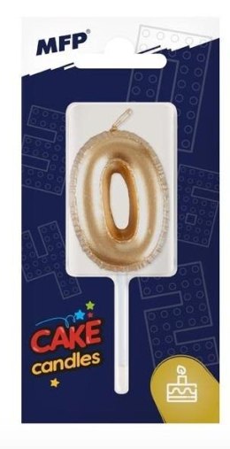 Świeczka złota balon cyfra 0