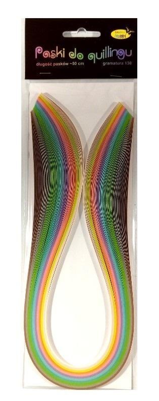 Paski do quillingu 3mmx50cm pastelowe 100szt