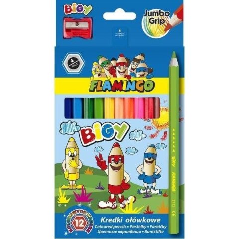 Kredki ołówkowe Jumbo Bigy 12 kolorów