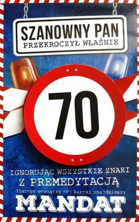 Karnet Urodziny 70 męskie JCX 017