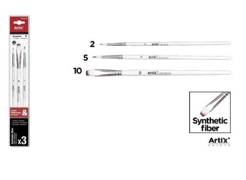 Pędzle syntetyczne 3szt