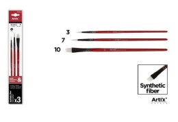 Pędzle syntetyczne miękkie 3szt