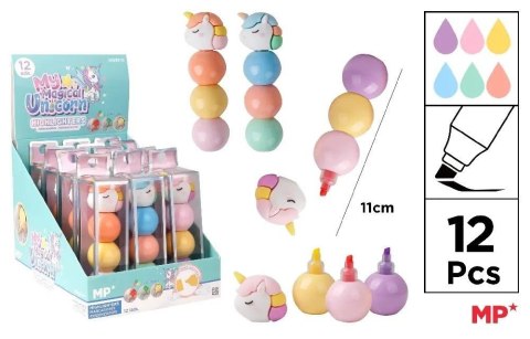 Zakreślacz w kulce 3 kolory jednorożec MIX