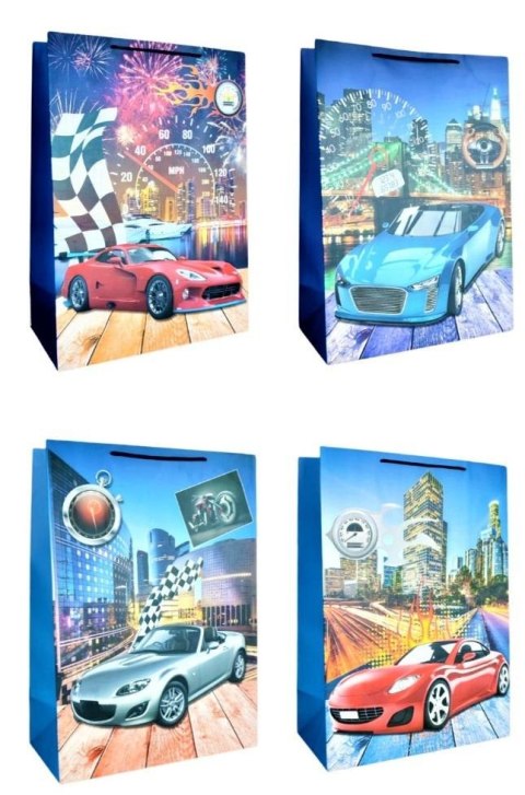 Torebka prezentowa XL Pojazdy szerokie dno