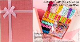Zestaw gumek i spinek do włosów średni