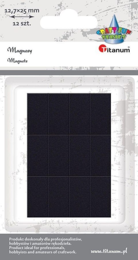 Magnesy samoprzylene prostokątne 12,7x25mm 12szt