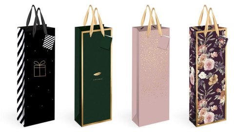 Torebka na butelkę 13x36x8cm Gold mix