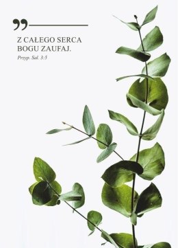 Karnet - Z całego serca Bogu zaufaj - gałązka