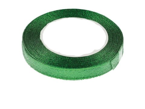 Wstążka brokatowa zielona 6mmx22m