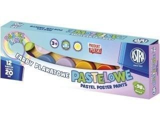 Farby plakatowe pastelowe 12 kol x 20ml ASTRA