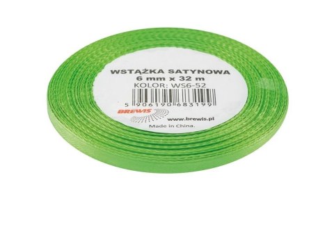 Wstążka satynowa zielona 6mmx32m