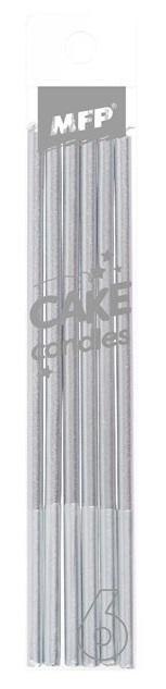 Świeczki 14cm srebrne 6szt