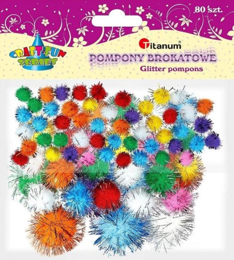 Pompony brokatowe mix 80szt.