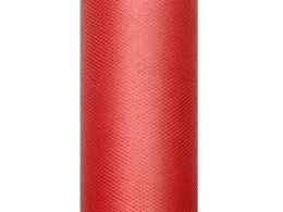Tiul gładki czerwony 0,15x9m