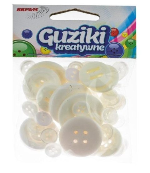 Guziki kreatywne białe 40g