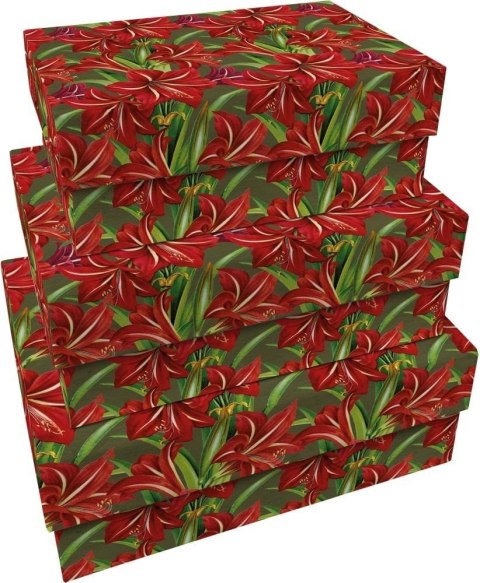 Pudełka ozdobne Gwiazda Betlejemska 3szt Święta BN