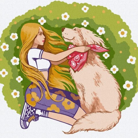 Malowanie po numerach - Czarujący puszysty 30x30cm