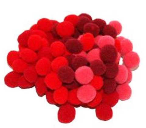 Pompony czerwone 10mm 100szt