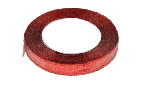 Wstążka brokatowa czerwona 6mmx22m