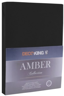 Prześcieradło AMBER kolor czarny styl klasyczny materiał jersey 100-120x200 DecoKing - FITTED/AMBER/BLA/100-120x200+30