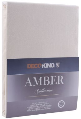 Prześcieradło AMBER kolor kremowy styl klasyczny materiał jersey 80-90x200 DecoKing - FITTED/AMBER/CRE/80-90x200+30