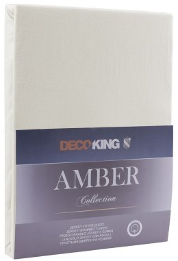 Prześcieradło AMBER kolor kremowy styl klasyczny materiał jersey 120-140x200 DecoKing - FITTED/AMBER/ECR/120-140x200+30