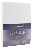 Prześcieradło AMBER kolor biały styl klasyczny materiał jersey 140-160x200 DecoKing - FITTED/AMBER/WHI/140-160x200+30