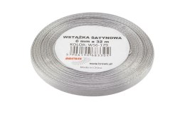 Wstążka satynowa srebrna 6mmx32m