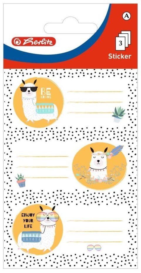 Naklejki na zeszyty Lama 9 sztuk