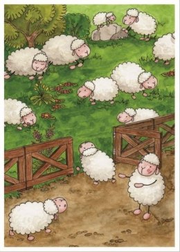 Pocztówka z kolorowanką - Kto wejdzie