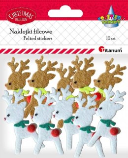 Naklejki filcowe 3D renifery 10szt