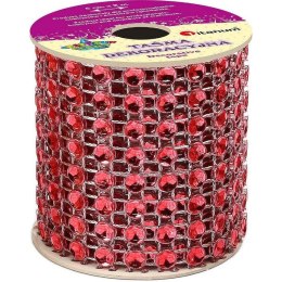 Taśma z kryształkami 50mm x 2m czerwona
