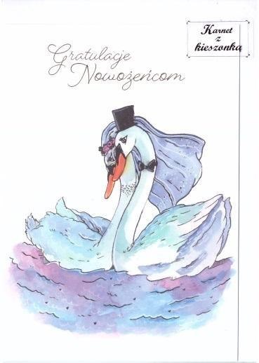 Karnet B6 z kieszonką - Łabędzie