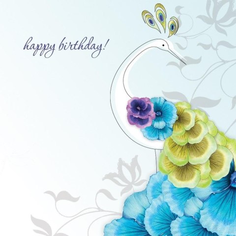 Karnet Swarovski kwadrat CL0204 Urodziny paw