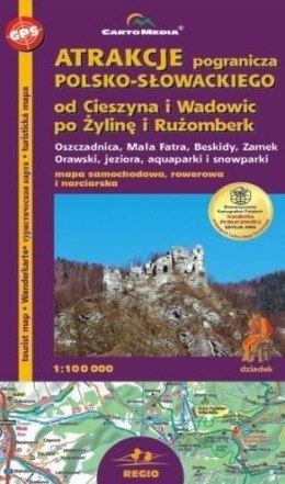 Atrakcje pogranicza polsko-słow. mapa 1:100 000