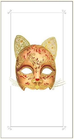 Karnet 12x23cm + koperta Maska kota