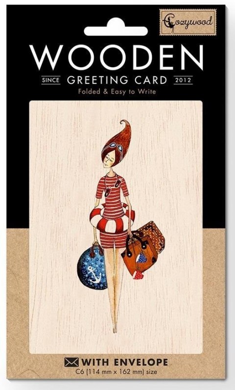 Karnet drewniany C6 + koperta Plaża