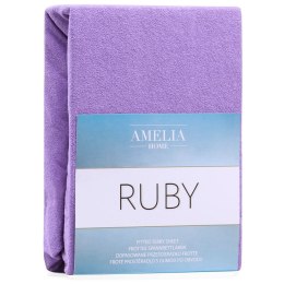 Prześcieradło RUBY kolor fioletowy styl klasyczny materiał frotte 100-120x200 AmeliaHome - FITTEDFRO/AH/RUBY/PURPLE22/100-120x20