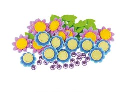 Naklejki z pianki kwiatki + cyrkonie