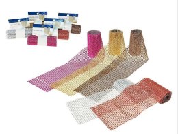 Taśma dekoracyjna, kryształki 120x12cm MIX